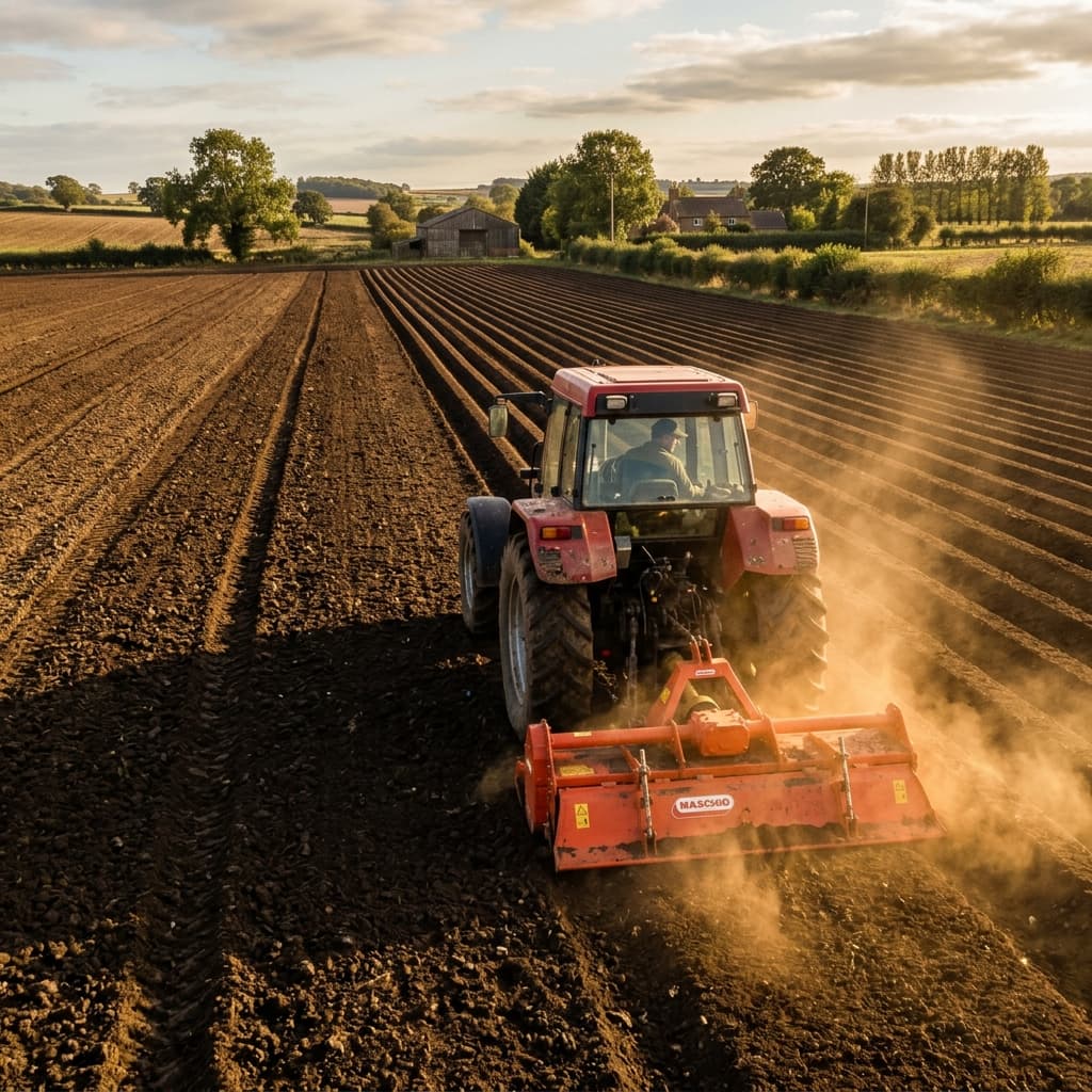 Agricultural implements at work
